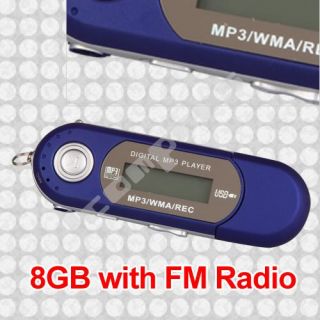 8GB LCD  Player Spieler FM Radio USB Aufnahmegerät Blau