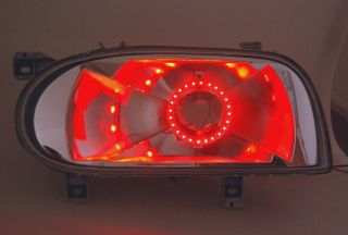 SET LED Ringe Standlichtringe Tagfahrlicht rot 80mm