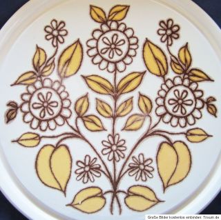 alte Tortenplatte Kuchenplatte Herbolzheim Keramik Blumen Muster Ø 29