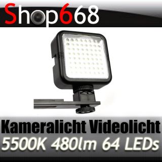 480lm, 64 LED, Pro Kameralicht Videolicht LED Licht Leuchten Video