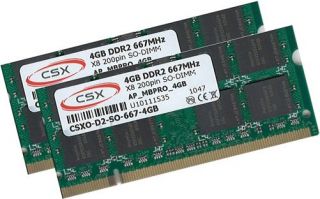8Gb 2x 4GB DDR2 667Mhz So Dimm Speicher Memory Pc 5300