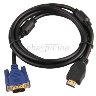 Male Konverter Kabel Adapter von HDMI zu VGA 1.65m NEU