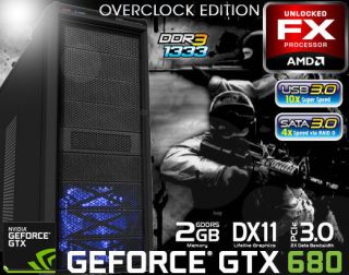 FX 8120 8 x 4 200 Mhz Geforce GTX 680 2048 MB 8GB Ram USB3 0 Gaming