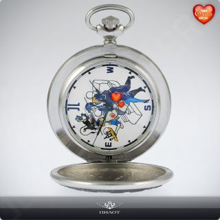 MOLNIJA JL Taschenuhr 3602 Russian mechanical erotic pocket watch