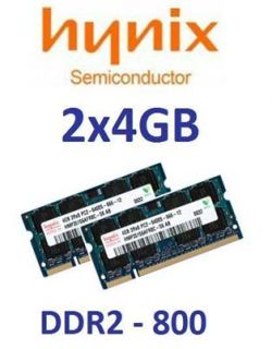 2x 4GB  8GB RAM DDR2 800 Mhz 800Mhz SO Dimm PC2 6400
