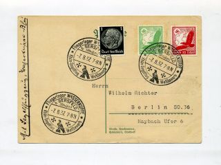 1937 3.Reich Karte  Mit Segelflug SST Segelfliegerlager