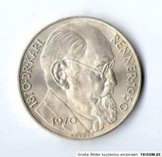 50 Schilling 1970 Österreich 900 Silber Münze DR.Renner