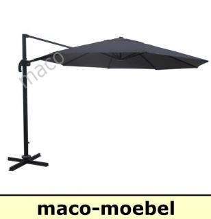 Sonnenschirm   Ampelschirm   Schirm ROMA De Luxe anthrazit   360
