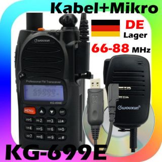 Wouxun KG 699E + Orig. Mikro + USB kabel 4M (66 88 MHz) 200 Kanal Hand