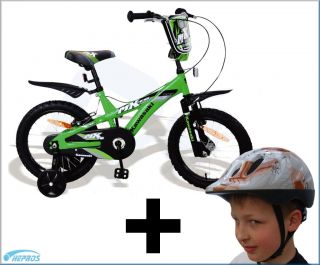 KAWASAKI MX16 Fahrrad Kinderfahrrad 16 Zoll mit Helm