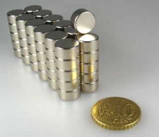 10 Neodym Super Magnete 10 x 5 mm Magnet