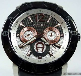 Firenze Herrenuhr Uhr Lederband UVP* 699 € NEU schwarz A43101