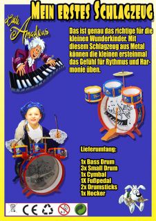 NEU Little Amadeus bekannt aus TV Kinder Schlagzeug Drum Starterset
