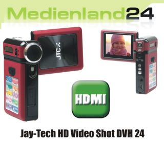Jay Tech HD Camcorder 720p VideoShot DVH 24 Rot HDMI Anschluss