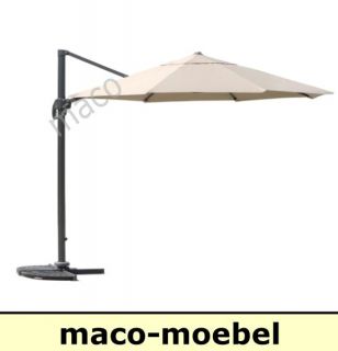 Sonnenschirm   Ampelschirm   Schirm ROMA De Luxe beige/natur   360