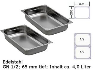 SET 3x Chafing Dish Speisewärmer 2x GN1/2+3x GN1/3 1/1