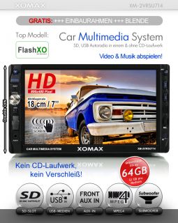 18cm/7HD Touchscreen Autoradio+USB+SD VIDEO/AUDIO + AUX IN Subwoofer