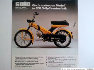 SOLO Mofa 731 Sport Moped 732 Sport Prospekt 2 S. 1980