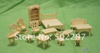 34pieces 3Dwoodcraft Puppenhaus Möbel Miniaturen Geschenk Kit