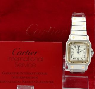 Cartier Santos Carrée Stahl/Gold Verpackung und Papiere 1998
