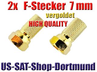 Stück  F Stecker 7mm  vergoldet F Stecker  High Quality