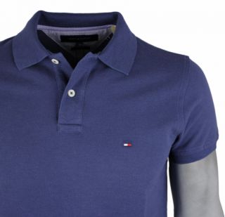 Tommy Hilfiger Polo Shirt uni indigo blau NEU Gr. S XL XXL Poloshirt