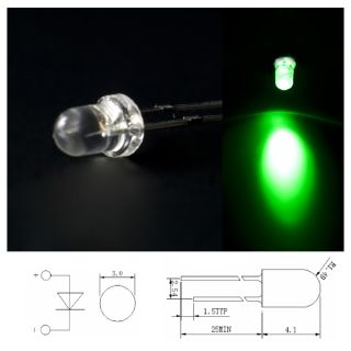 50 grün / grüne LED / LEDs / Leuchtdioden Dioden 3mm +W