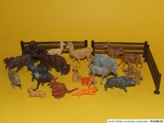 DDR Spielzeug Tiere Plastiktiere Tierfiguren Plaho 21 Stück