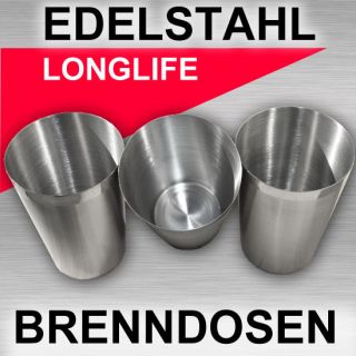 Edelstahl Longlife Brenndosen für Bioethanol o. Brenngel   Gelkamin