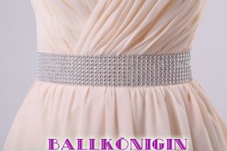 Abendkleid Ballkleid Chiffonkleid Abiball Abschlussball Cremeweiss Gr