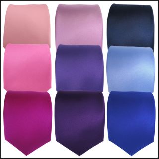 Designer Satin Krawatte   Uni Rosa Violett Lila Blau   Krawatten in 8