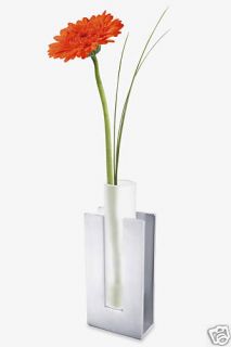 Blumenvase Edelstahl + Glas, Single Vase, Zack Geschenk