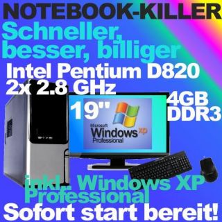 Notebook Killer INTEL Pentium D820 2x 2.8GHz Win XP Pro 4GB DDR3