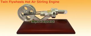 1500 RPM HEISSLUFT Stirlingmotor mit 2 Schwungmassen, Mail aus UK