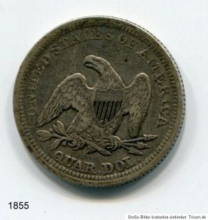 12 Quarter Dollar 1855, 1892, 1897, 1899, 1901, 1906/07/08, 1912, 1916