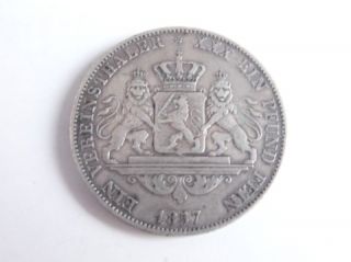 Münze Silber Vereínsthaler 1857 Hessen Ludwig III Herzog von Hessen