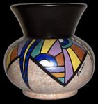 Vase Art Deco Signé A.Dubois, décor Mex 83.