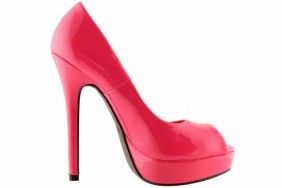 High Heel Peep Toe Pump 13 cm Stiletto Designer Damenschuh Pink Gr. 35