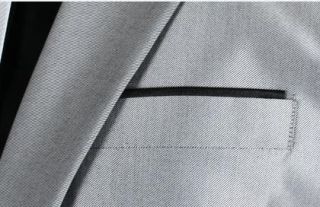 Designer Herren Anzug Slim Fit Silber Grau Hochzeitsanzug Einknopf 46