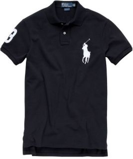 RALPH LAUREN Polo Shirt Gr. L Schwarz/Weiss Big Pony Hemd Poloshirt