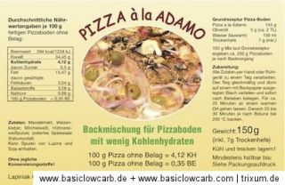 Low Kohlenhydratarm Carb Pizza 1 x Backmischung 100g  Eiweiß34,45g