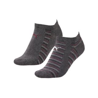 Puma 4er Pack Damen Stripe Sneaker Socken schwarz grau braun lila 35