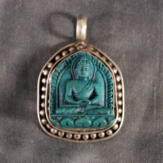 Anhänger Amithaba Buddha Türkis Silber ~ Dhyani Buddha (841)
