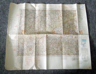 alte Landkarte Thüringen Sachsen Bayern Böhmen u. Mähren WK2 1939