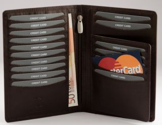 Brieftasche Business Kreditkartenmappe feinstes Rindleder in 3 versch