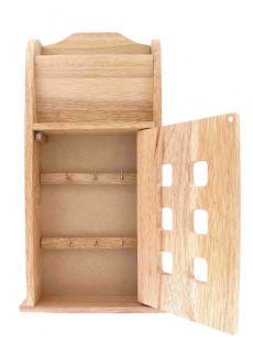 Schöner Holz schlüsselkasten mit 6 Haken und Ablagefach