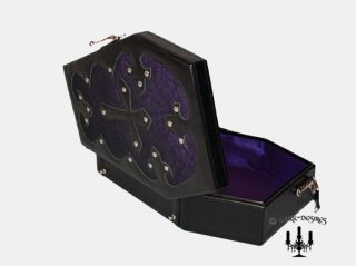 Gothic vampir XL Reise Sarg violett lila ausgeschlagen Handtasche