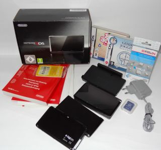 Nintendo 3DS   Hardcase + 2 Spiele   Kosmos Schwarz   Handheld Konsole