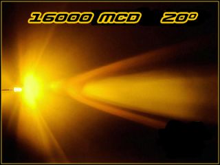 20 GELBE 5mm LEDs 16000mcd 20° LED GELB Yellow MEGAHELL