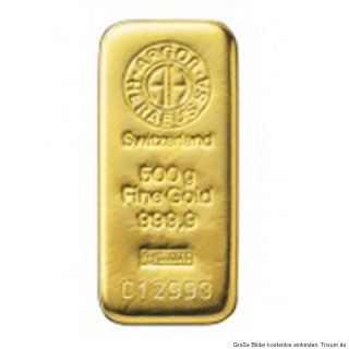 Goldbarren 999.9 Feingold 1g 2g 5g 10g 20g 50g 1Oz 100g 250g 500g 1kg
